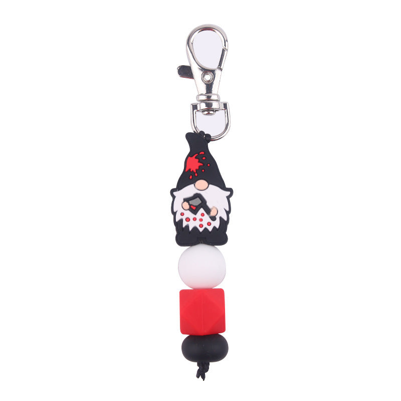 Wholesale Cartoon Christmas Silicone Beaded Keychain ACC-KC-GuangTian089