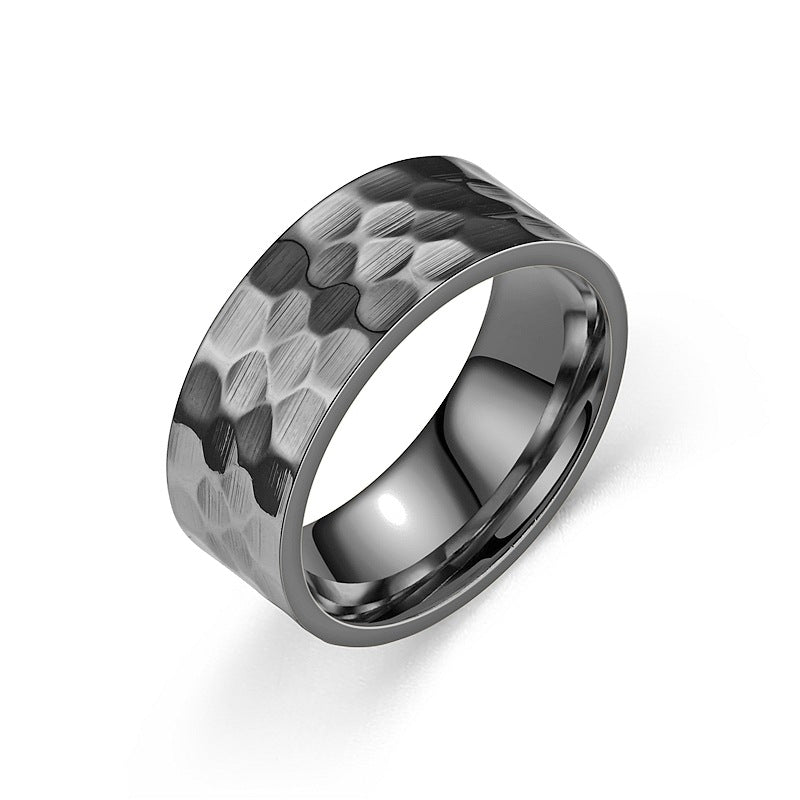 Wholesale  titanium steel design bump pattern couple ring