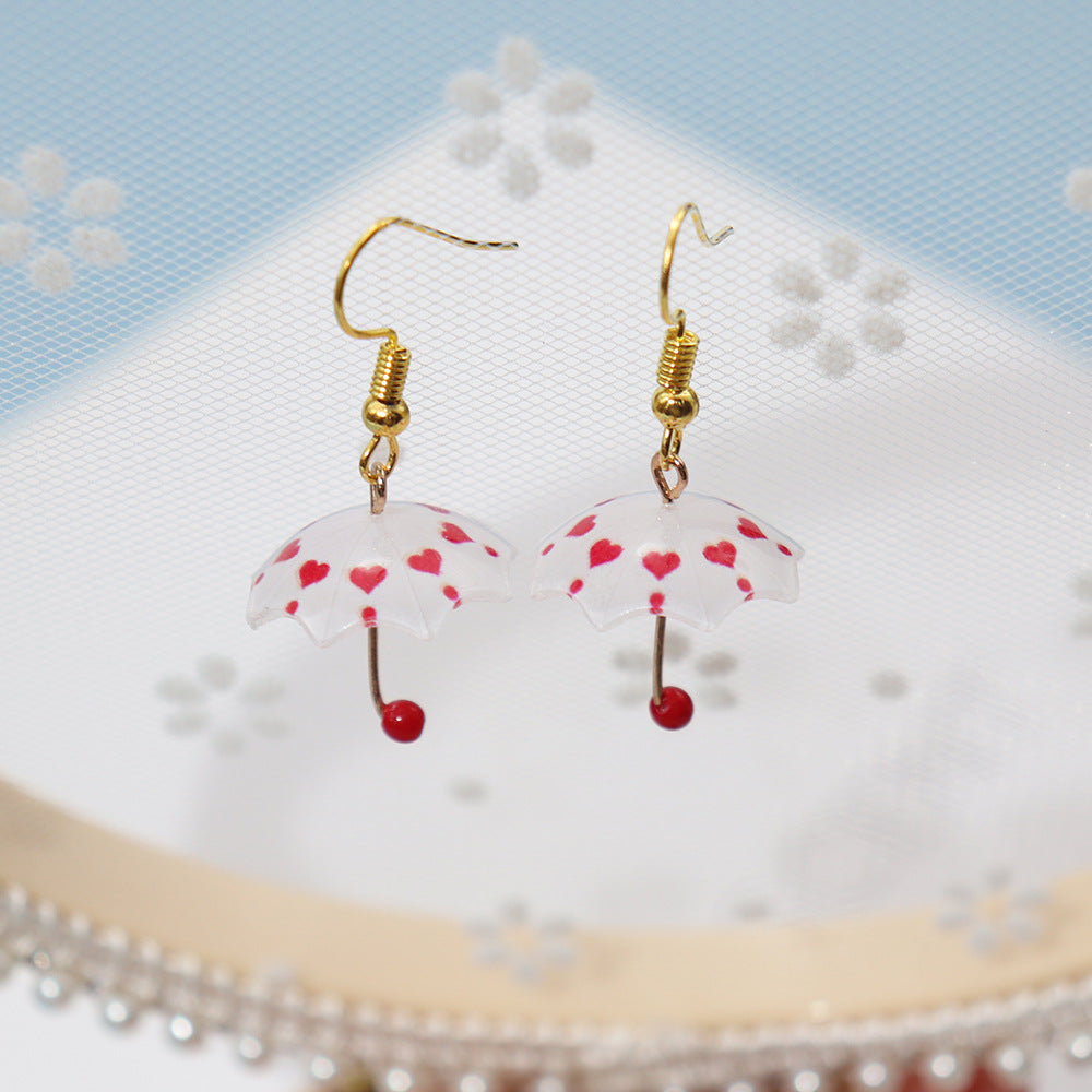 Wholesale Mini Creative  Rainbow Umbrella Earrings