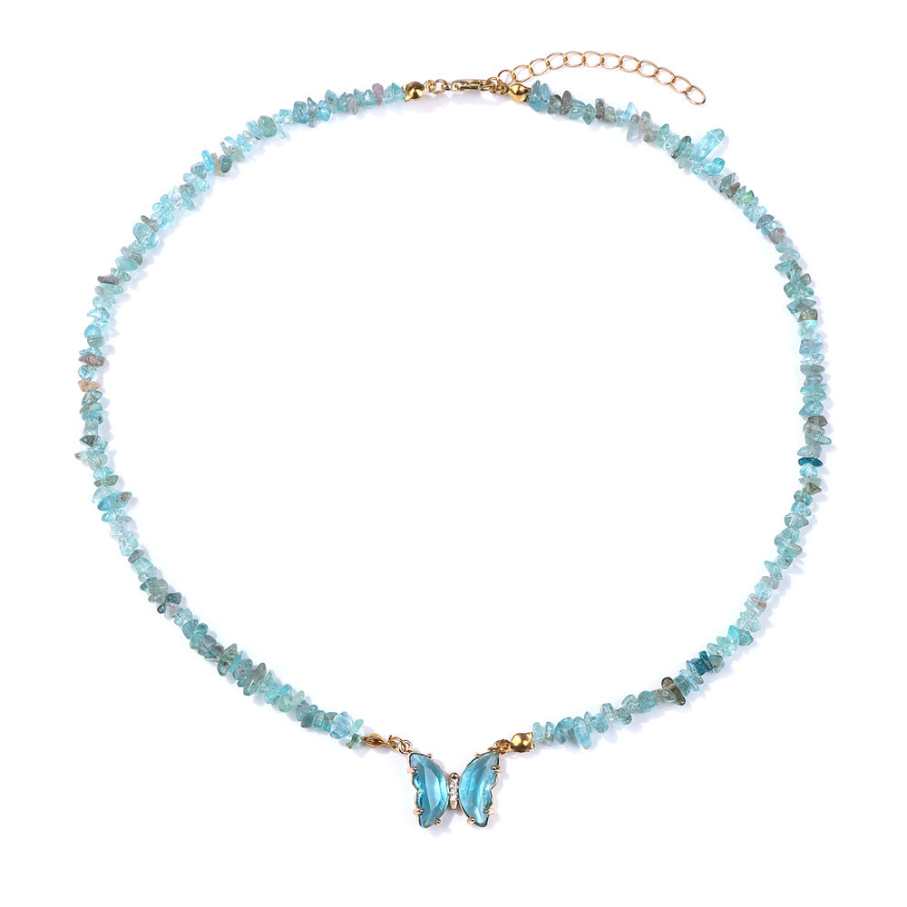 Wholesale Agate Bead Necklace with Artificial Crystal Pendant,  Geometric Handmade Jewelry Accessory for Women Everyday Wear
