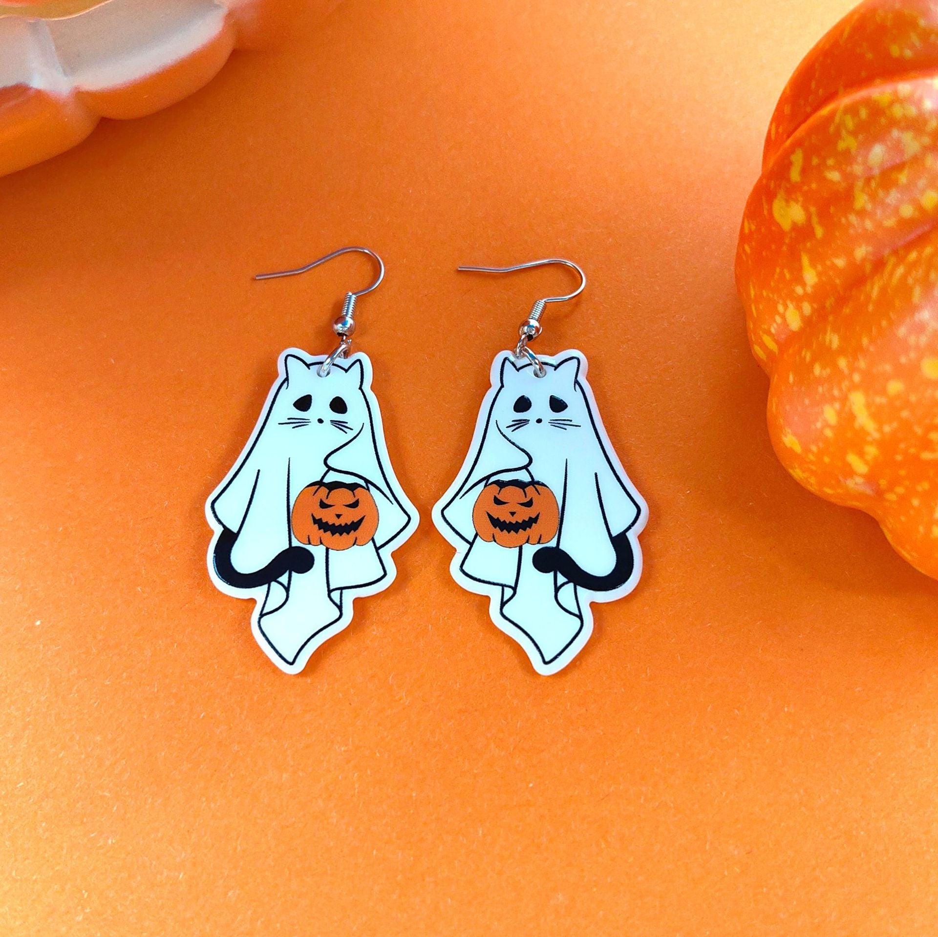Wholesale Halloween Ghost Acrylic Earrings ACC-ES-Xizhao006