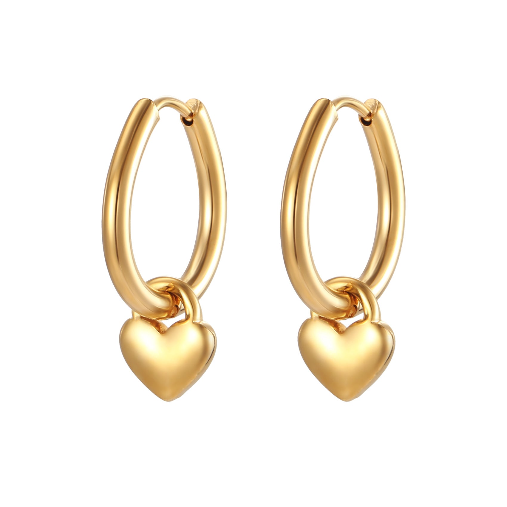 Wholesale  fashion personalized stainless steel water drop peach heart pendant earrings