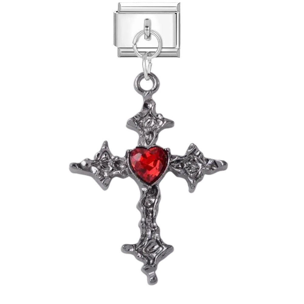 Wholesale Punk Cross DIY Bracelet Charms Titanium Steel Fashion Accessory for Gift and Boutique Resale