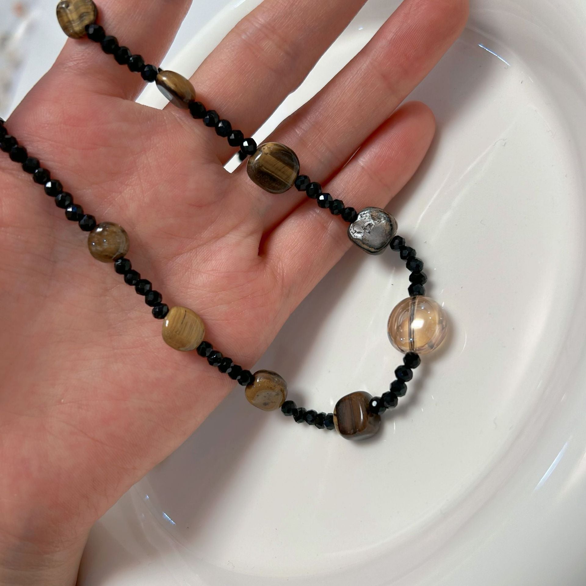 Wholesale Stainless Steel  Natural Stone Angola Red Bead Chain suit