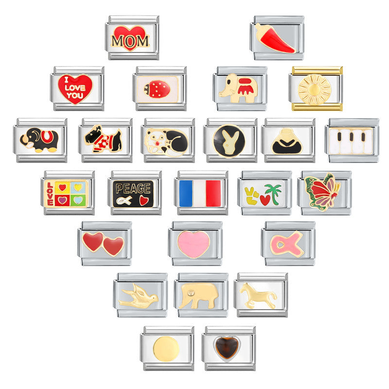 Wholesale Italian modular bracelet 9mm DIY splicing detachable stainless steel combinable bracelet