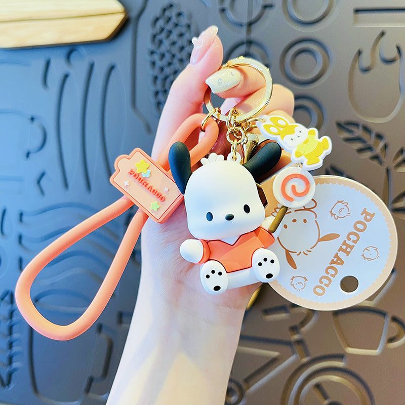 Wholesale Cartoon Big Ears PVC Soft Glue Puppy Keychain Creative Keychain ACCVIP-KC-HangLi010
