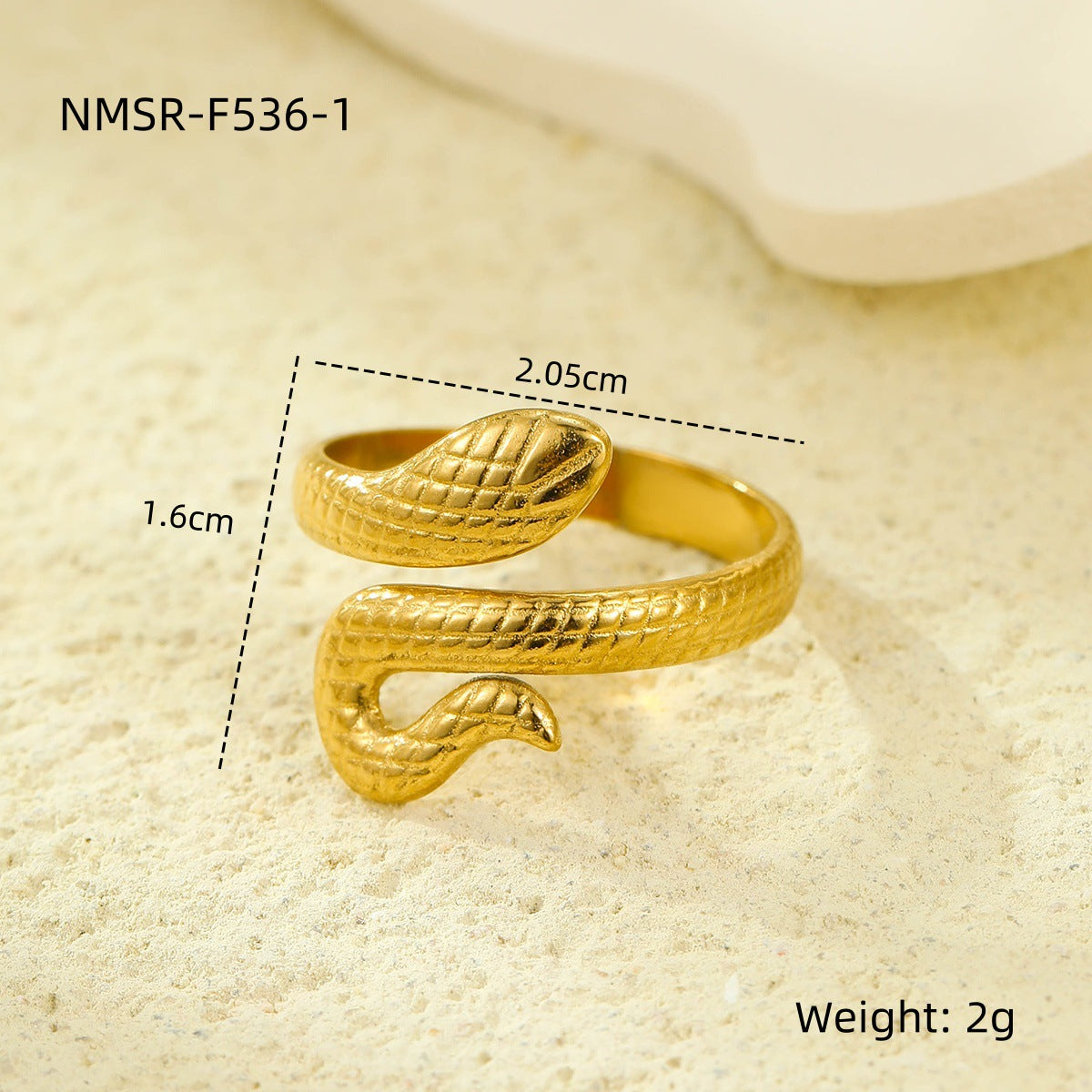 Wholesale stainless steel open ring 18K gold non-fading multi-layer geometric hollow  ring