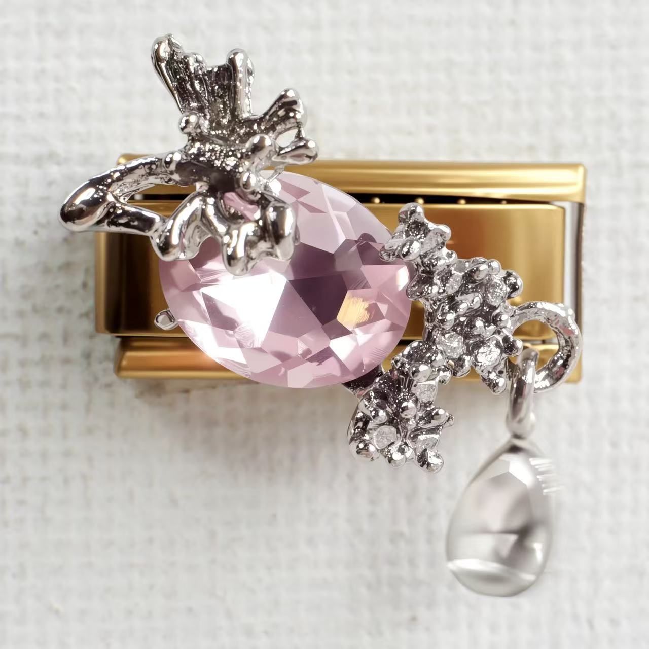 Wholesale 5pcs/pack Makeup &  Accessories Enamel Italian Charms Single Section Creative Stainless Steel Composable Bracelet