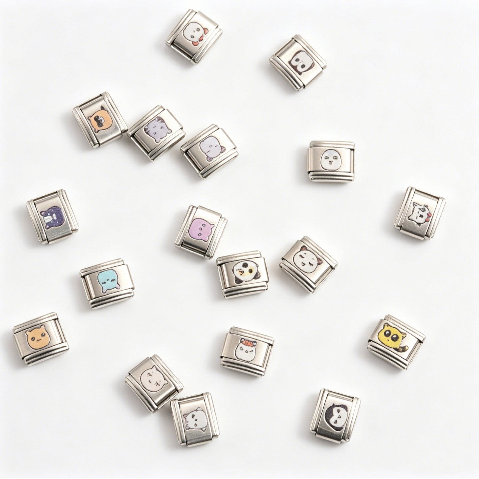 Wholesale Stainless Steel DIY Beaded Charm Bracelet,  Chic Geometric Cartoon Pattern,  Jewelry Accessory for Resale