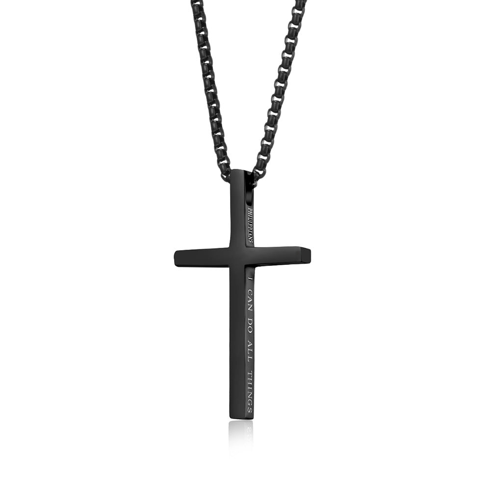 Wholesale Titanium Steel Simple Cross Necklace Sweater Chain