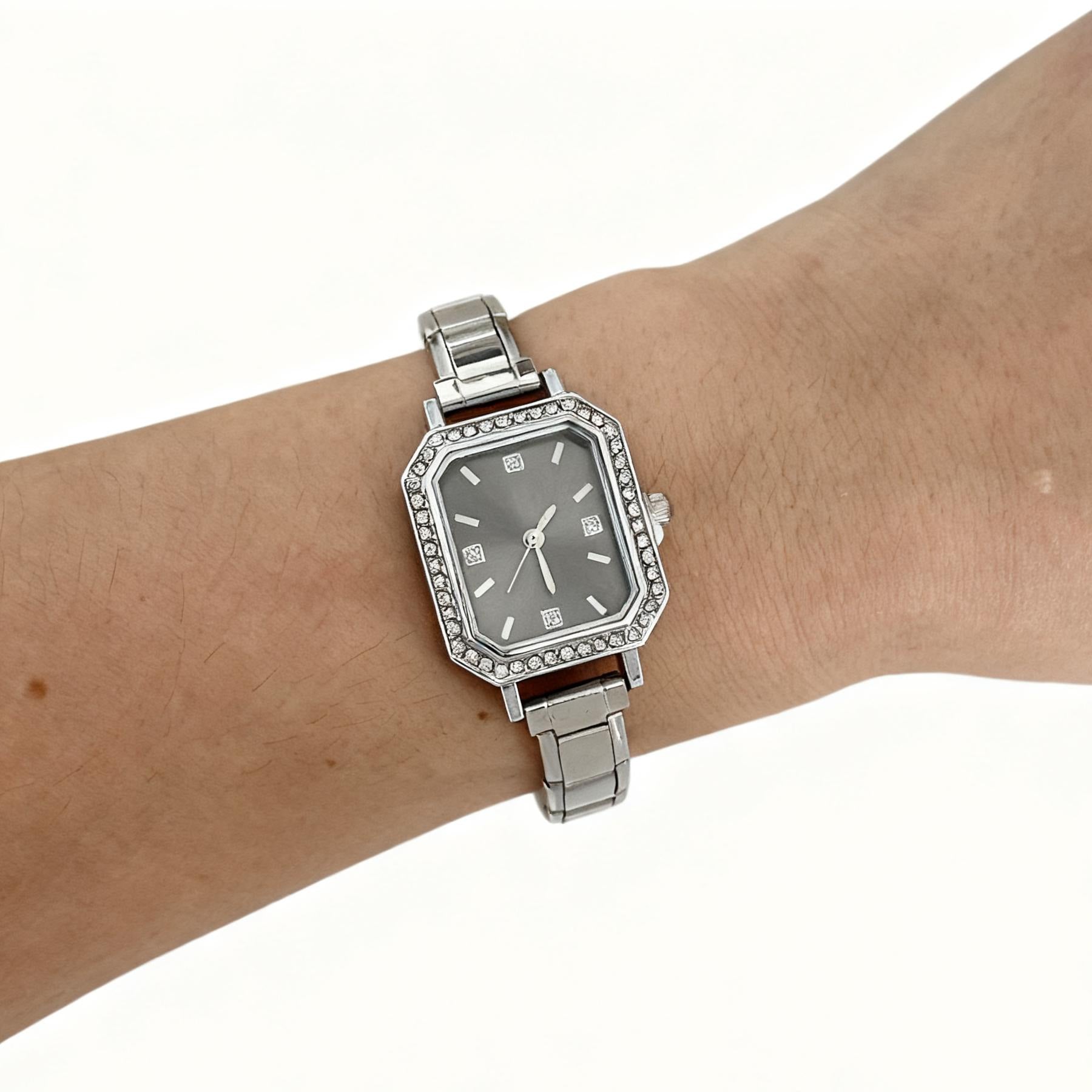 Wholesale square shape diamond-encrusted  DIY watch