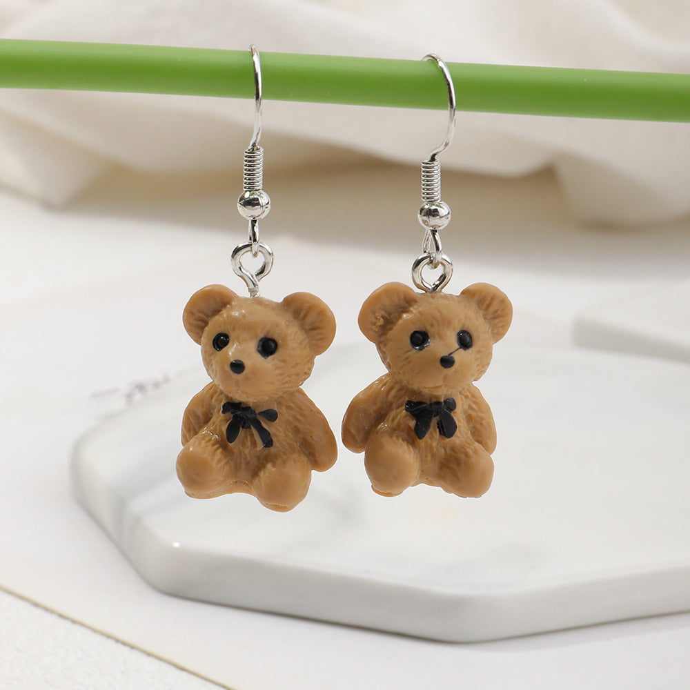 Wholesale 3D cute cartoon duck bear earrings