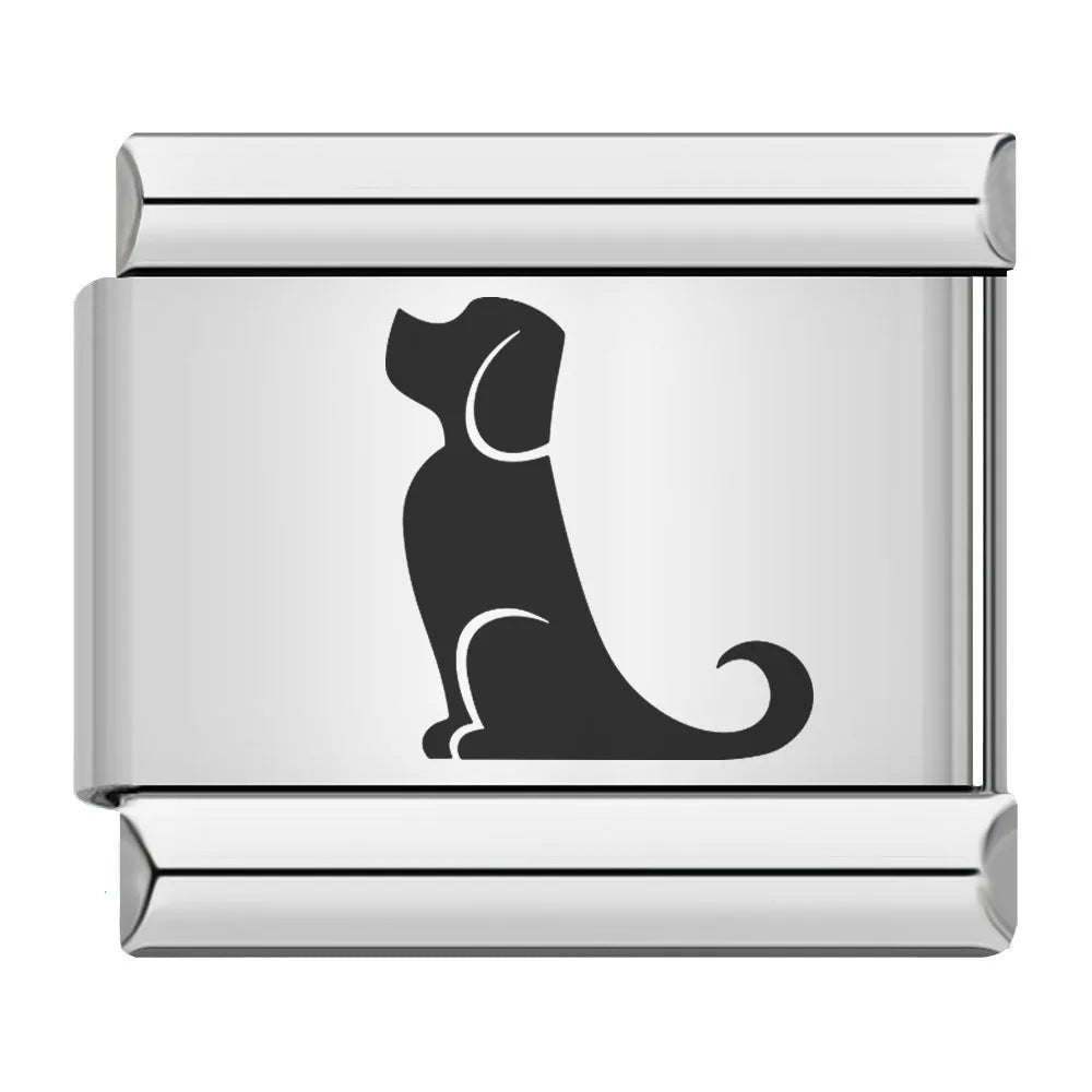 Wholesale 9mm Italian Charm Starter Bracelets DIY square Single Section Creative Stainless Steel Composable Bracelet