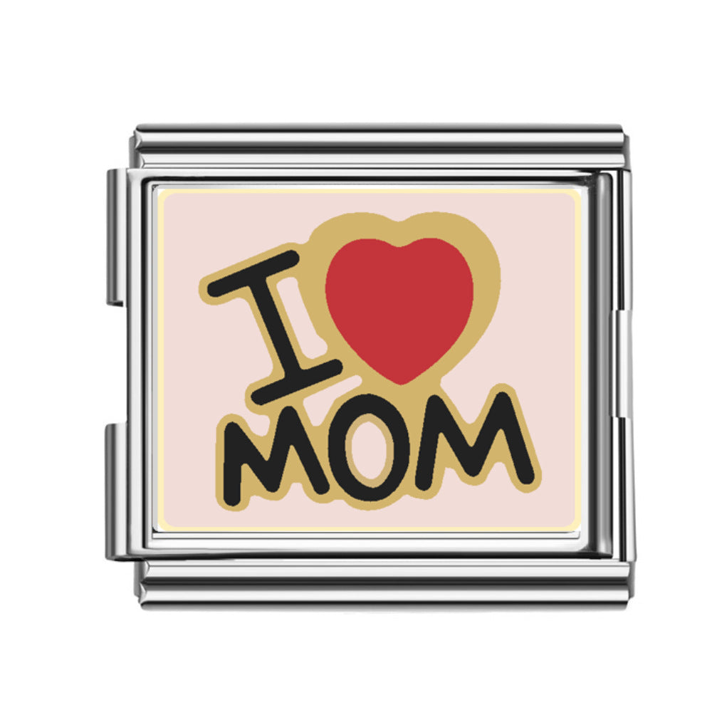 Wholesale 10pcs Italian Charm Bracelet 9mm DIY Splicing Heart Devil Eye Stainless Steel Composable Bracelet