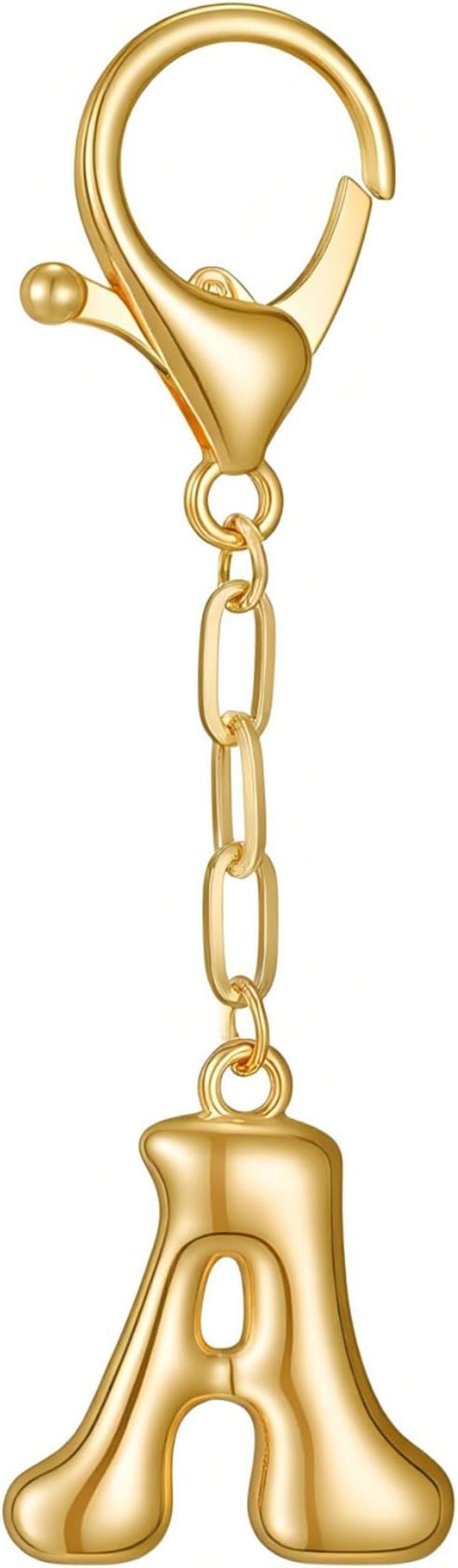 Wholesale 26 Gold Alphabet Letter Keychains Set Stylish Bag Charm Decorative Metal Key Rings For DIY Craft Gift And Boutique Resale