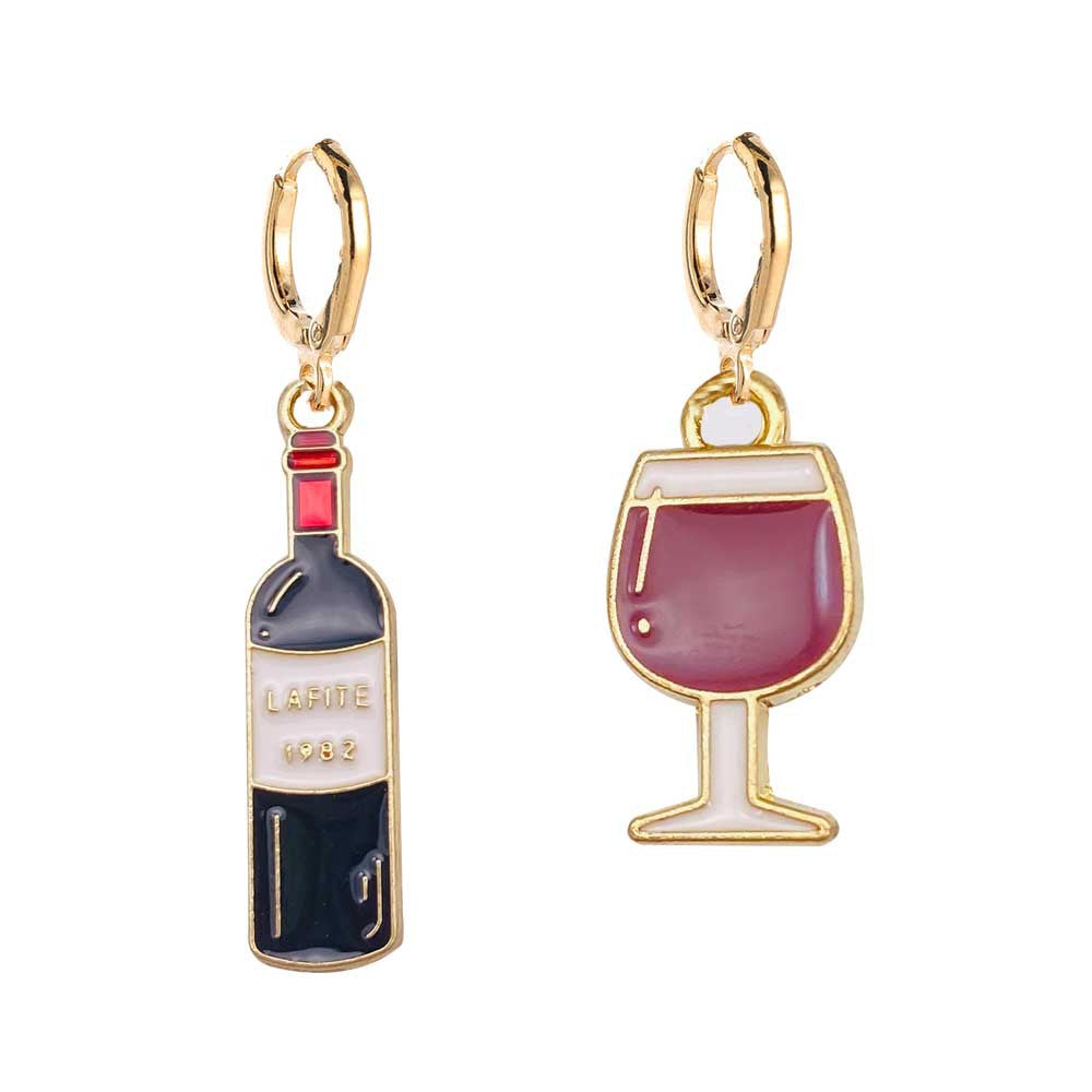 Wholesale Alloy Oil Drop Earrings Beer Red Wine Earrings