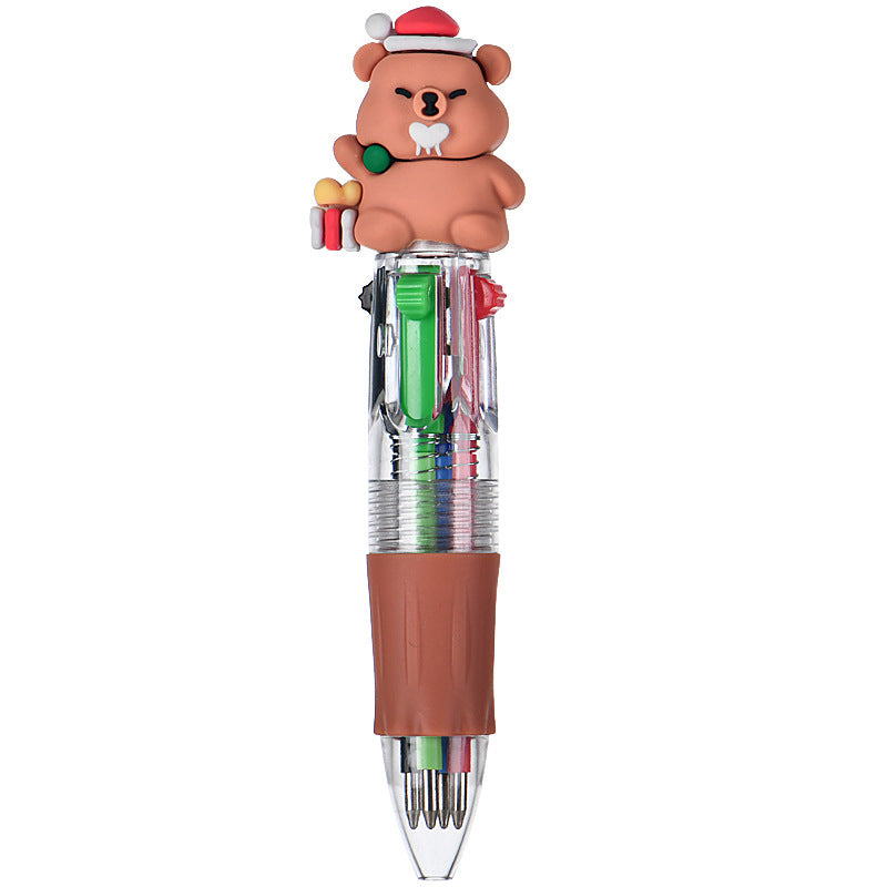 Wholesale Cute cartoon Christmas four-color ballpoint pen