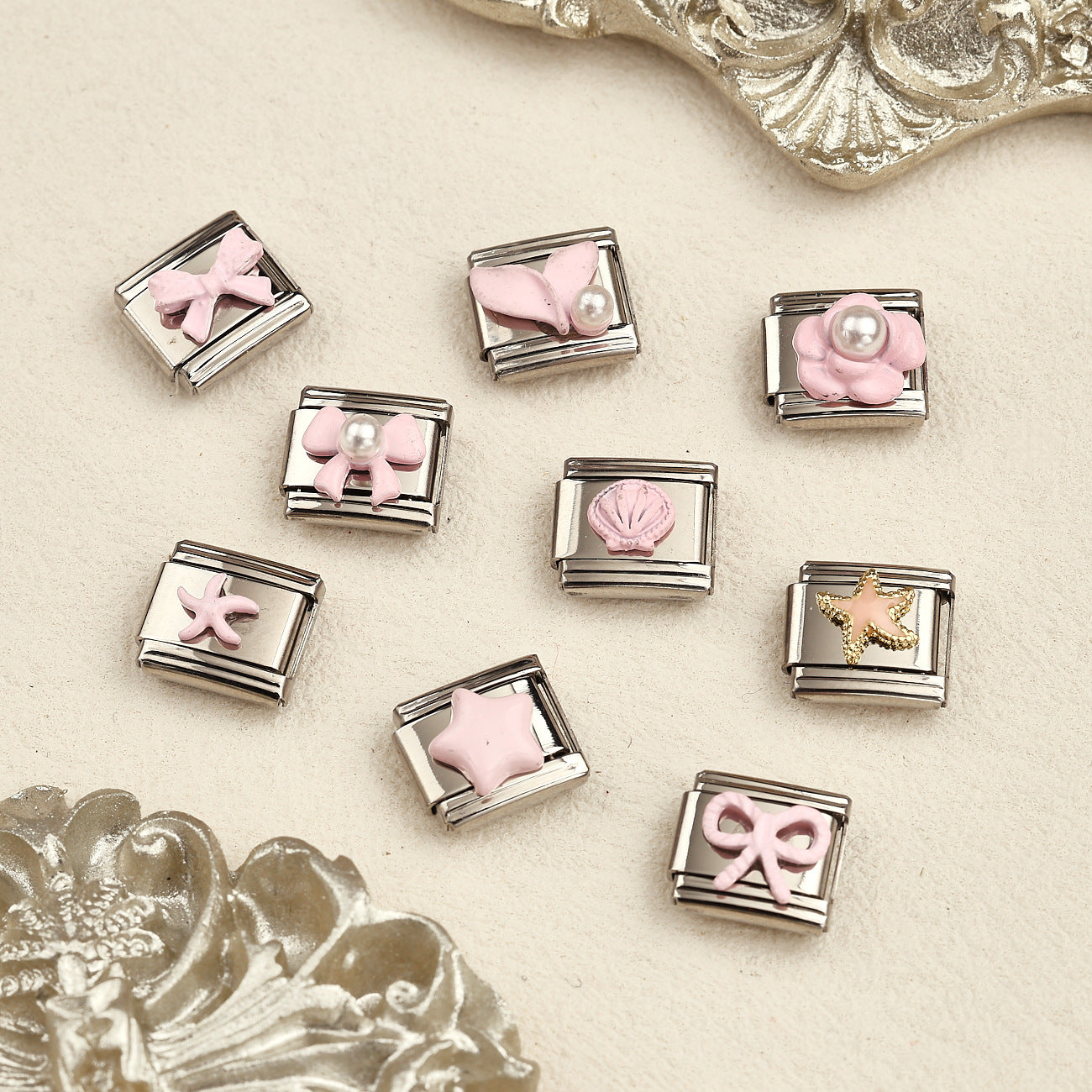 Wholesale Stainless Steel Bow Tie Starfish Shell Charms – Trendy DIY Craft Supply for Jewelry Making