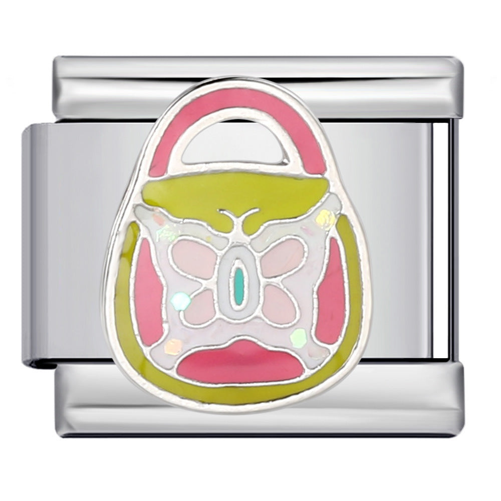 Wholesale 5pcs Italian Charm Bracelet 9mm DIY Splicing Fairytale Castle Stainless Steel Composable Bracelet