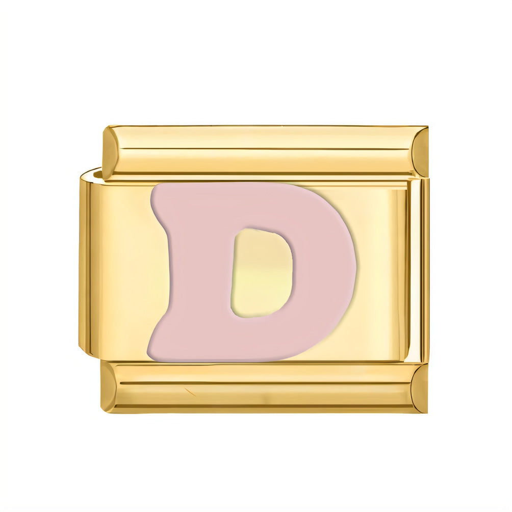 Wholesale ltalian Charms DlY Composable Bracelet Letter Module Stainless Steel DlY Bracelet