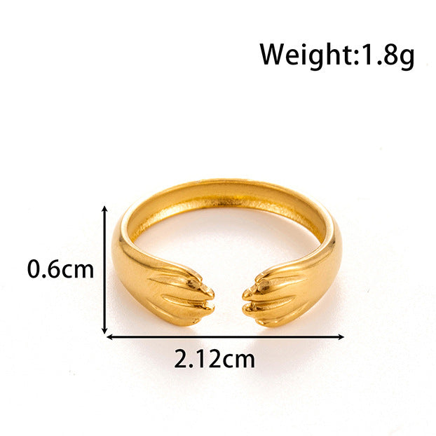 Wholesale  Titanium Steel Advanced Sense Personality Butterfly Chain Opening Adjustable Ring