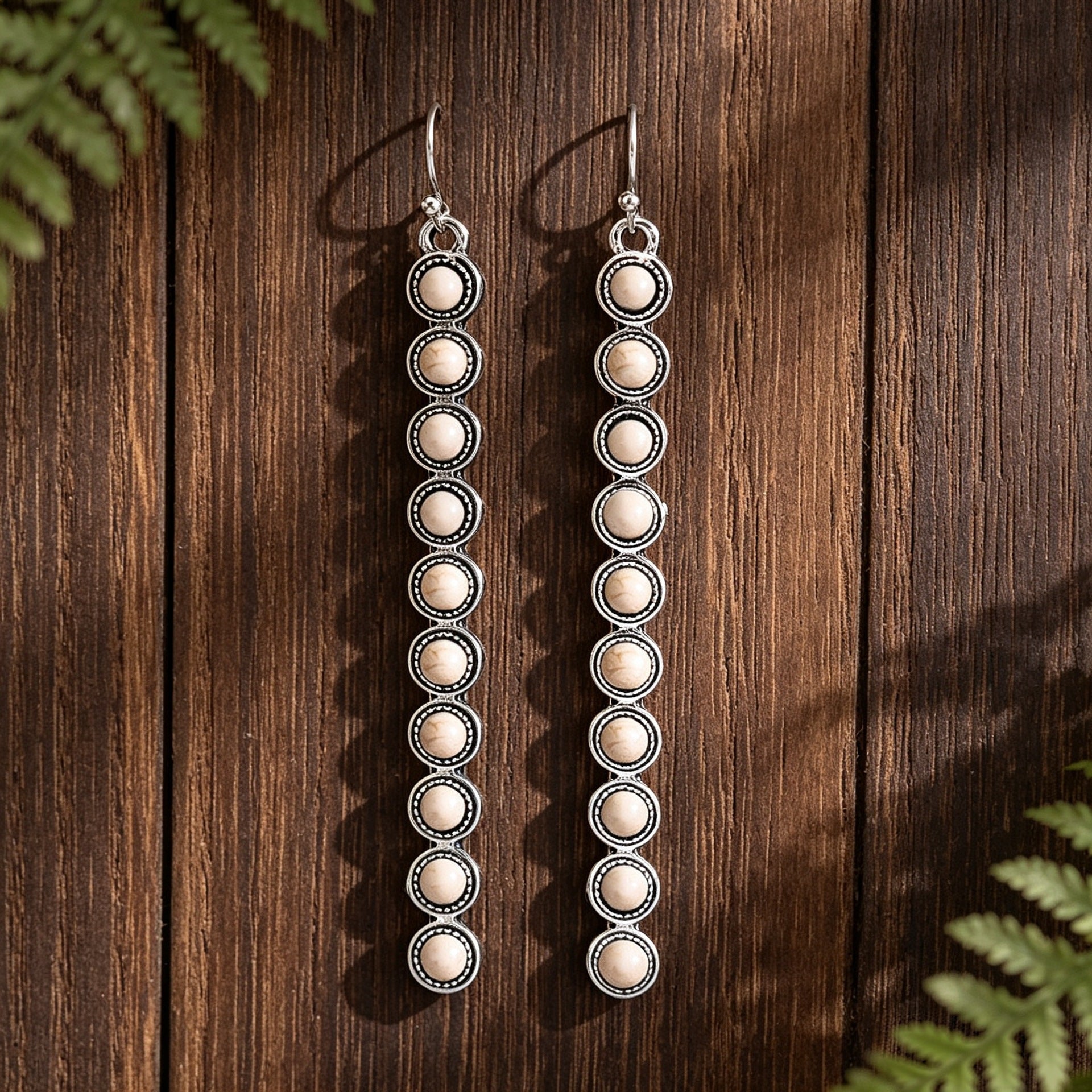 Wholesale Vintage Bohemian Long Tassel Earrings White Alloy Dangle Jewelry Accessory For Party And Resale