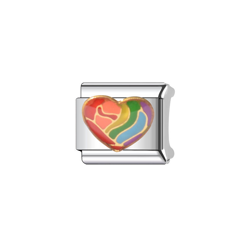 Wholesale Italian Charm Bracelet 9mm DIY Splicing Removable Love Cartoon Stainless Steel Composable Bracelet