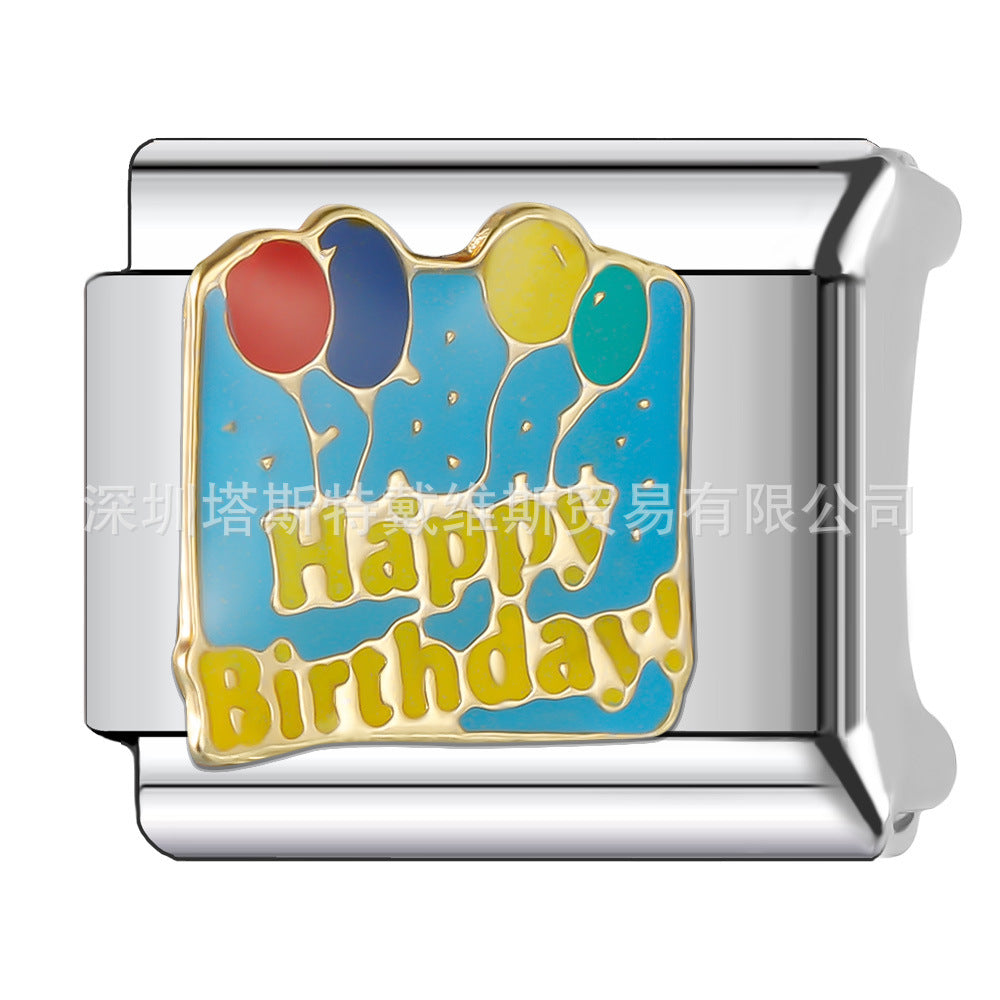 Wholesale  Italian Charm Bracelet 9mm DIY single section Creative Stainless Steel Composable Bracelet