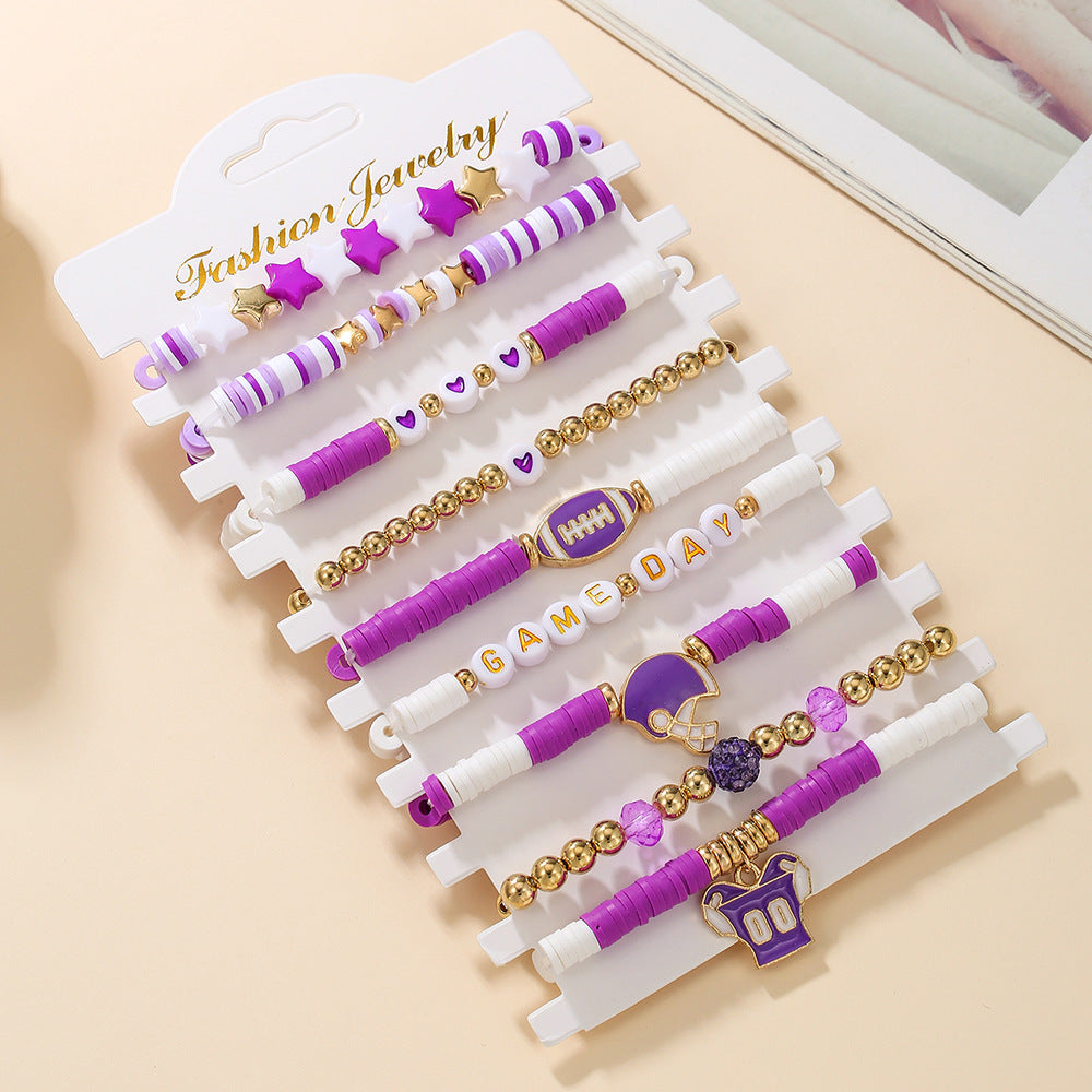 Wholesale  Rugby suit Multi-layer Stacked Love Letter Soft y Bracelet
