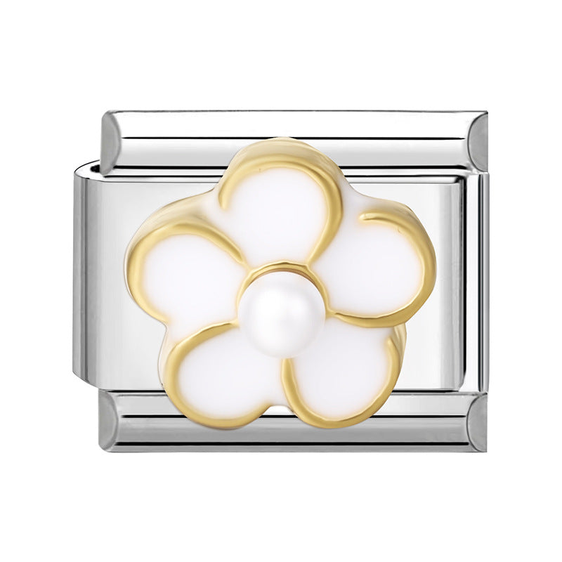 Wholesale Italian Charm Bracelet 9mm DIY Splicing Butterfly Patch Stainless Steel Composable Bracelet