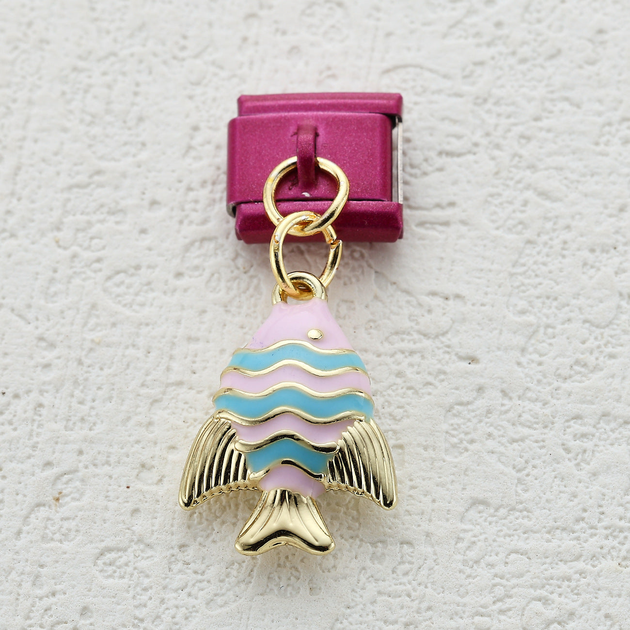 Wholesale 10pcs Italian Charm Bracelet 9mm DIY Splicing Colorful Oil-Drip Tropical Fish Stainless Steel Composable Bracelet