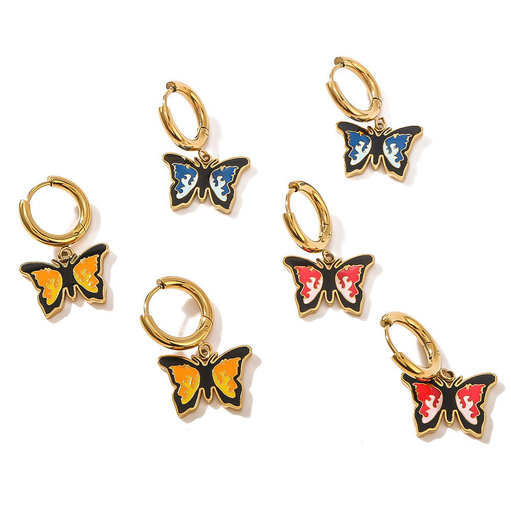 Wholesale  Stainless Steel Butterfly Ear Ring  Earrings