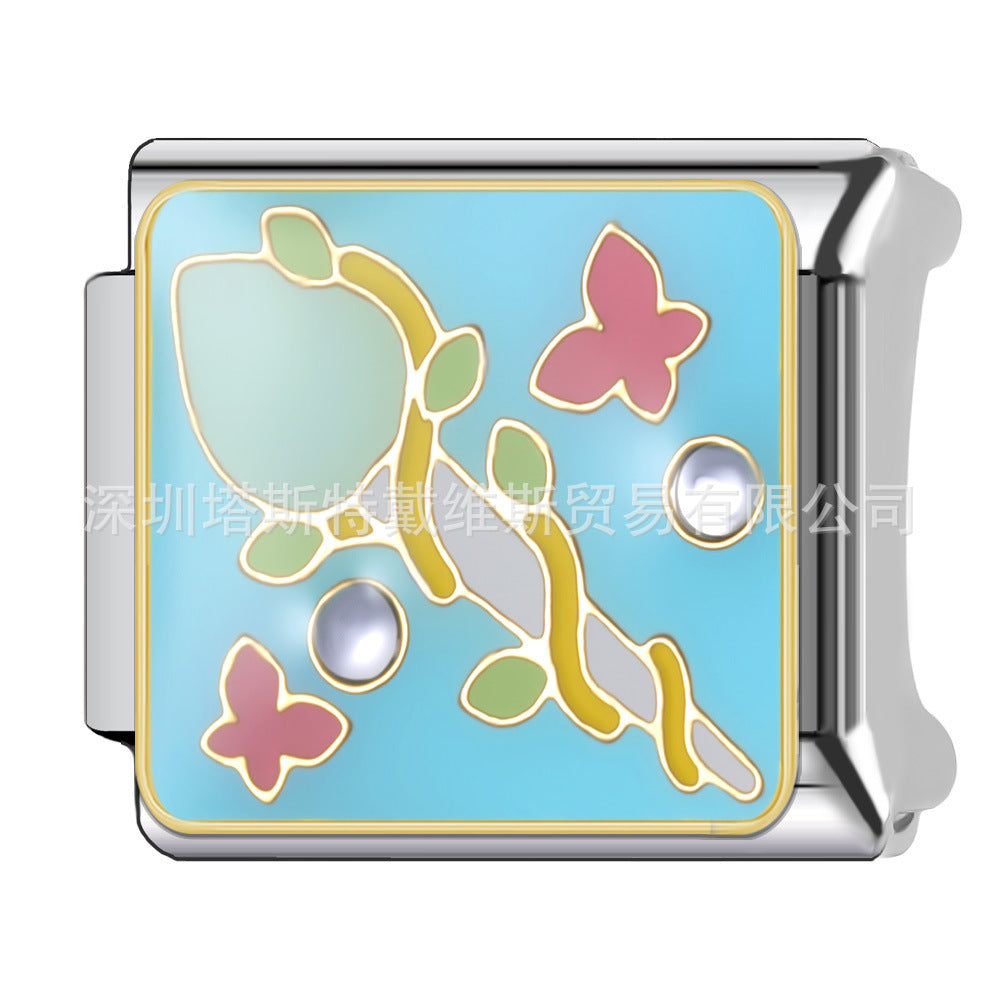 Wholesale Retro Tarot-Style Italian Charm Bracelet Stainless Steel Fashion Accessory Gift