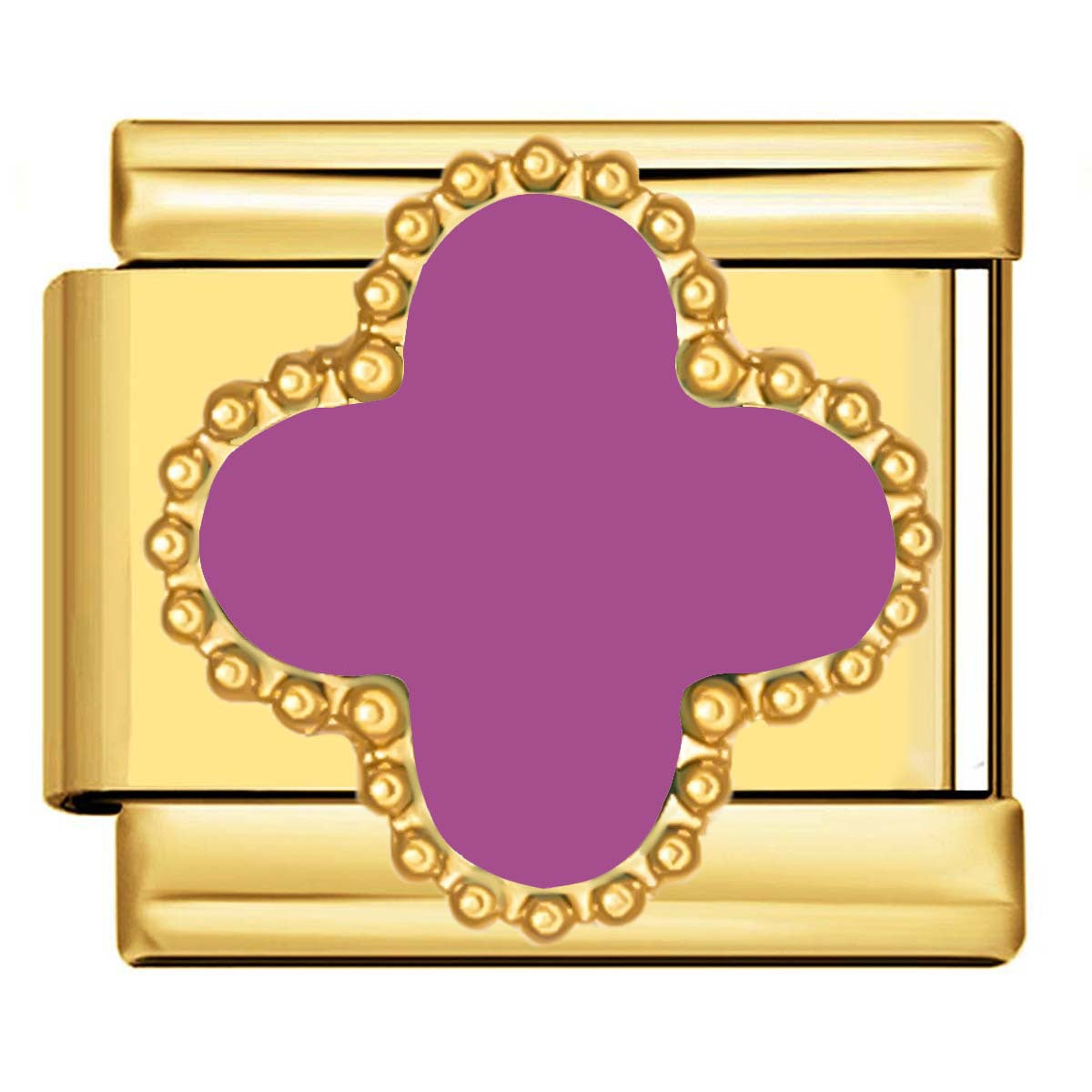 Wholesale Italian Charm Four-leaf Clover Titanium Steel  Matching ing DIY Charms