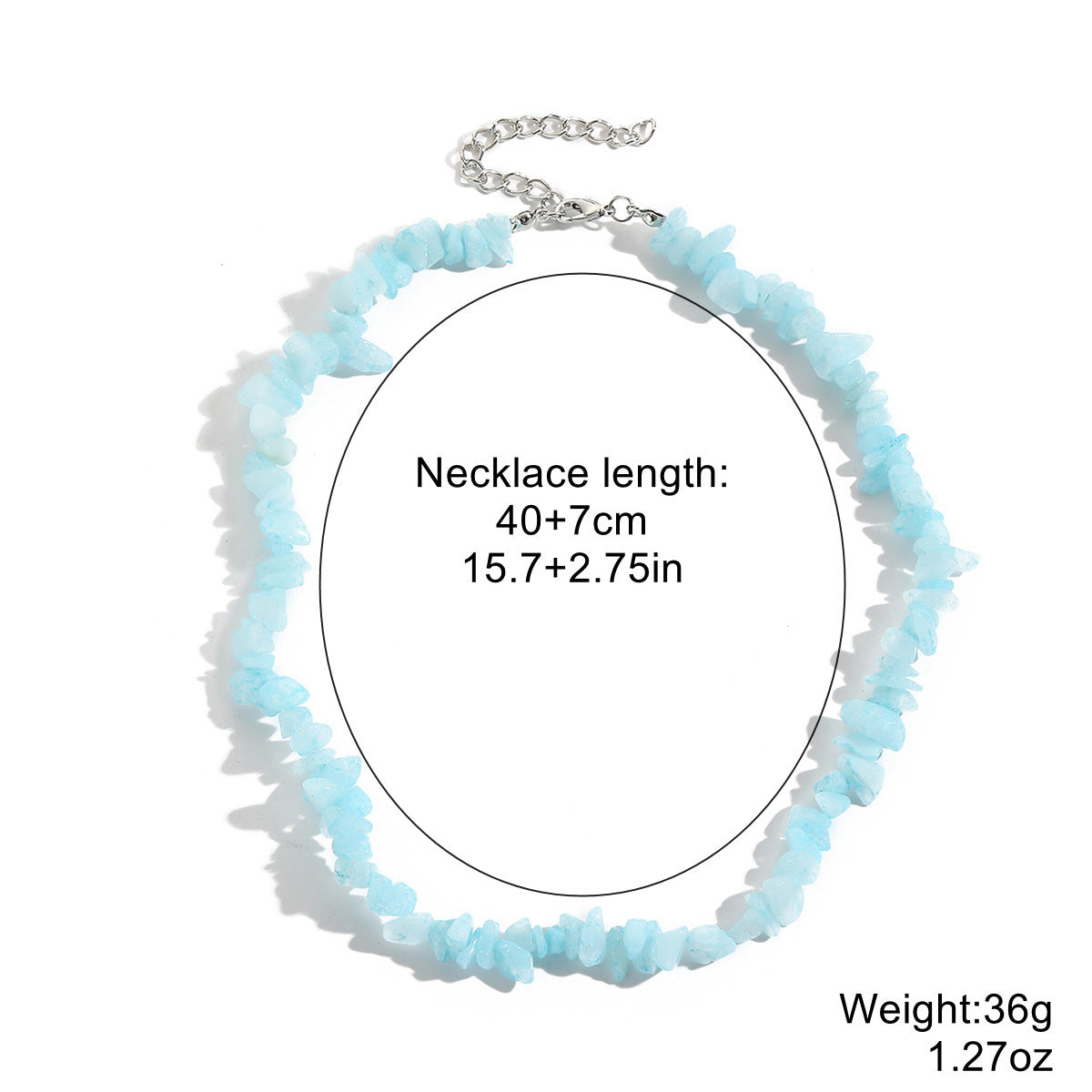 Wholesale  Necklace Bohemian Style Colorful Gravel Ins Necklace Women' s Natural Stone Beaded Necklace