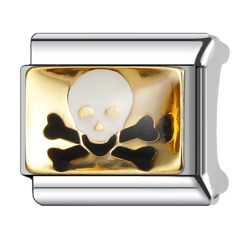 Wholesale Italian Charm Bracelet 9mm DIY Splicing Halloween Series Stainless Steel Composable Bracelet