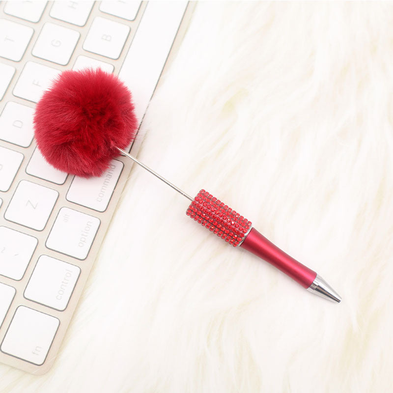 Wholesale Beadable Pens Rhinestone Pom Pom Ball DIY Beaded Pen ACC-PN-CY005