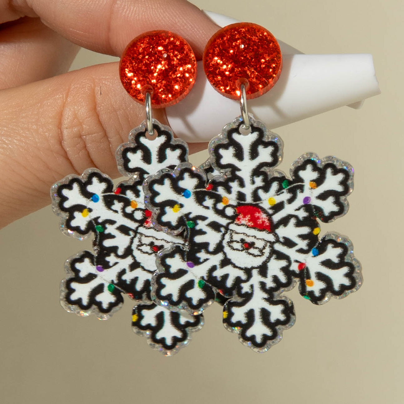 Wholesale Christmas   sequined acrylic earrings