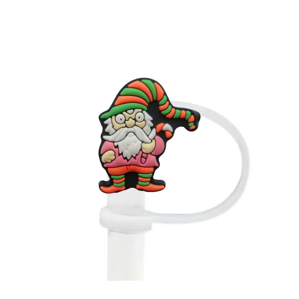 Wholesale 10pcs Christmas Series Cute Cartoon Party  Straw Cover Straw Tube Cap