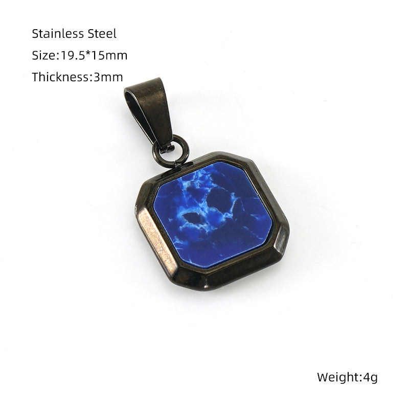 Wholesale Cross-border European and American stainless steel geometric square pendant niche design sense light luxury old money style titanium steel High sense jewelry