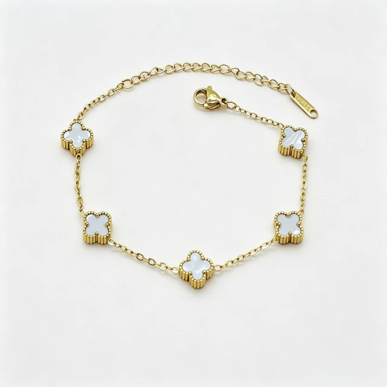 Wholesale Gold Plated Stainless Steel Four Leaf Clover Bracelet Fashion Jewelry for Women