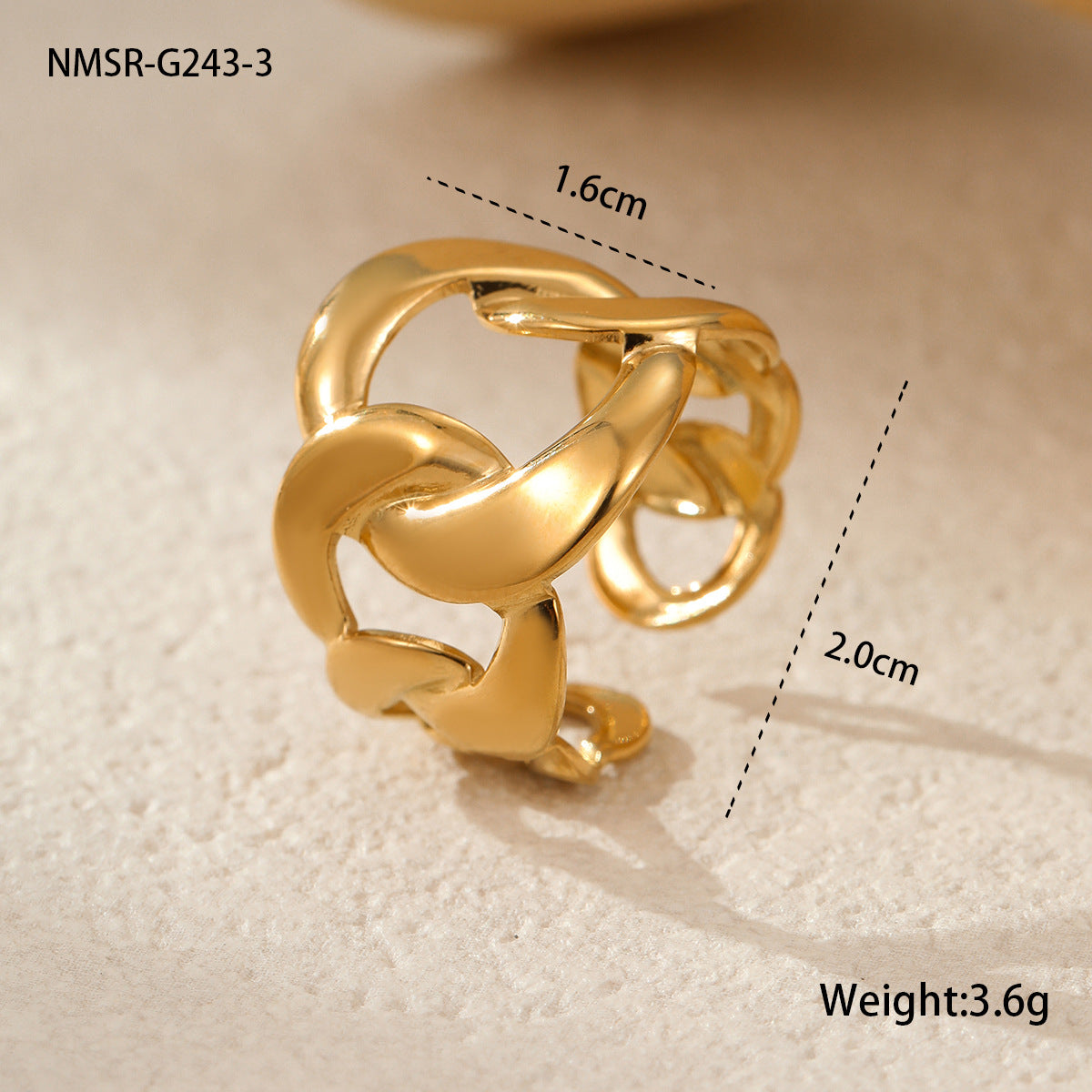 Wholesale  stainless steel ring 18k gold simple ring jewelry