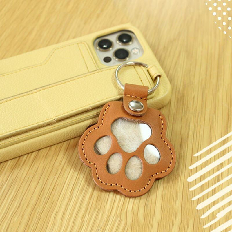 Wholesale Leather Cat Paw Keychain Cute Kitten Paw Pendant for Pet Hair Collection