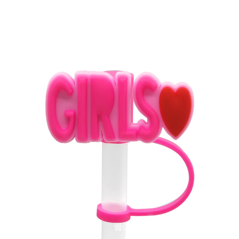 Wholesale 10PCS 7-8mm BOO Creative Silicone Straw Tube Cap Straw Decoration