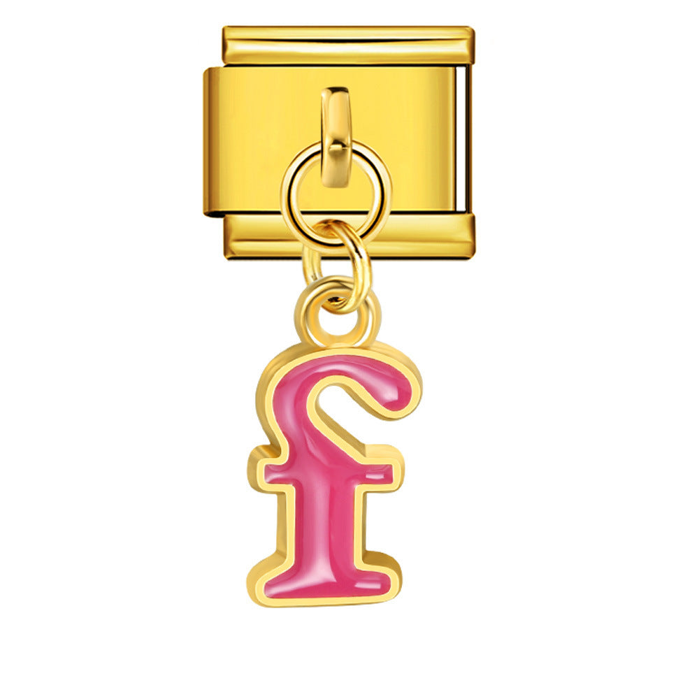 Wholesale Italian Charm Bracelet 9mm DIY Splicing Letter Series Stainless Steel Composable Bracelet