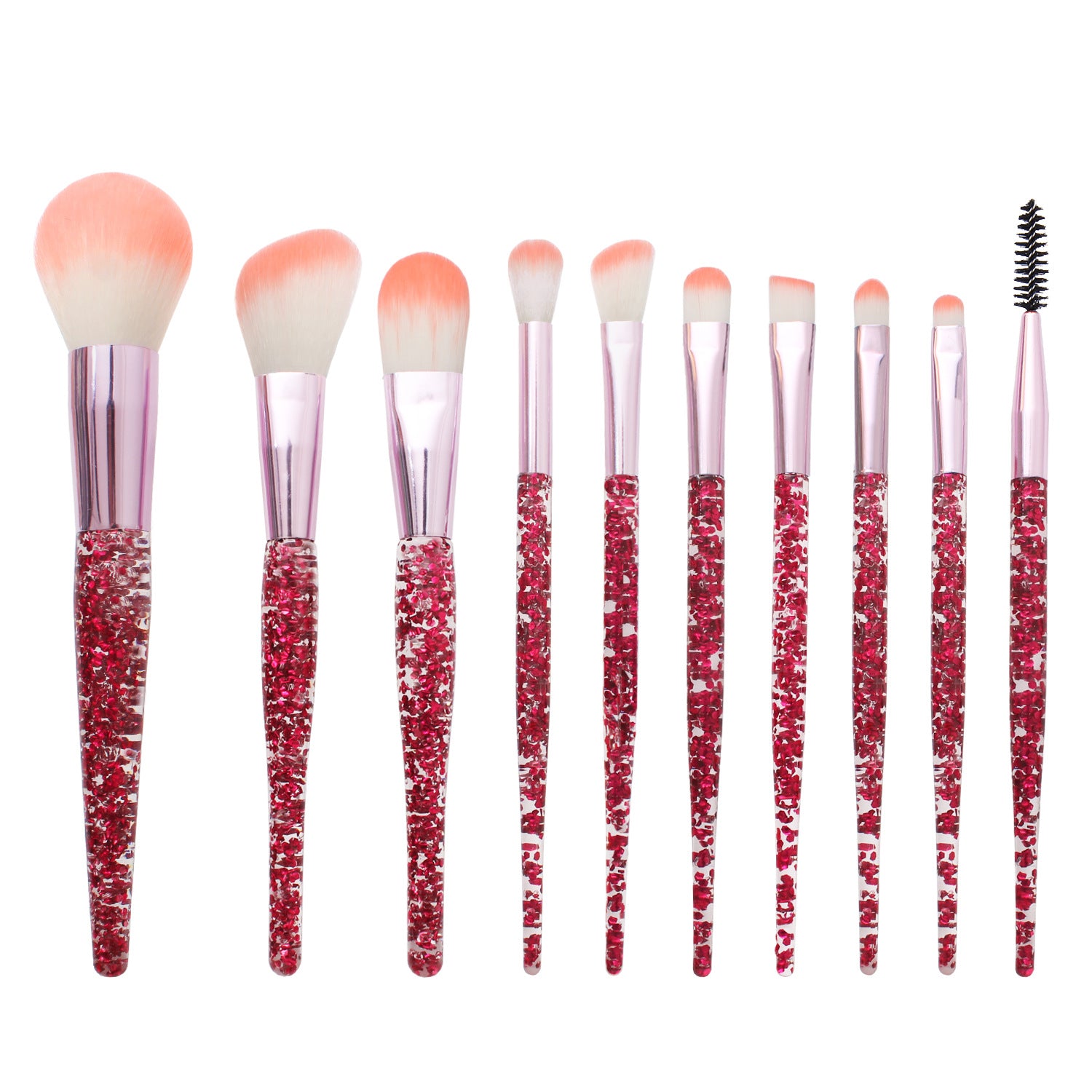 Wholesale Crystal Handle 10pcs/Set Makeup Brush Unicorn Scallion Powder Acrylic Makeup Brush