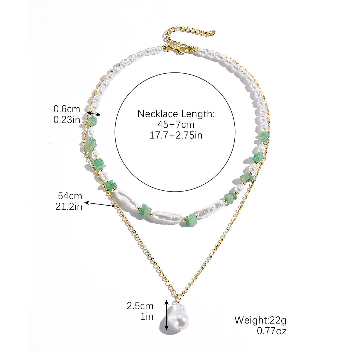 Wholesale Spring and Summer Gravel Double Layer Premium Pearl Necklace ACC-NE-ManYi008