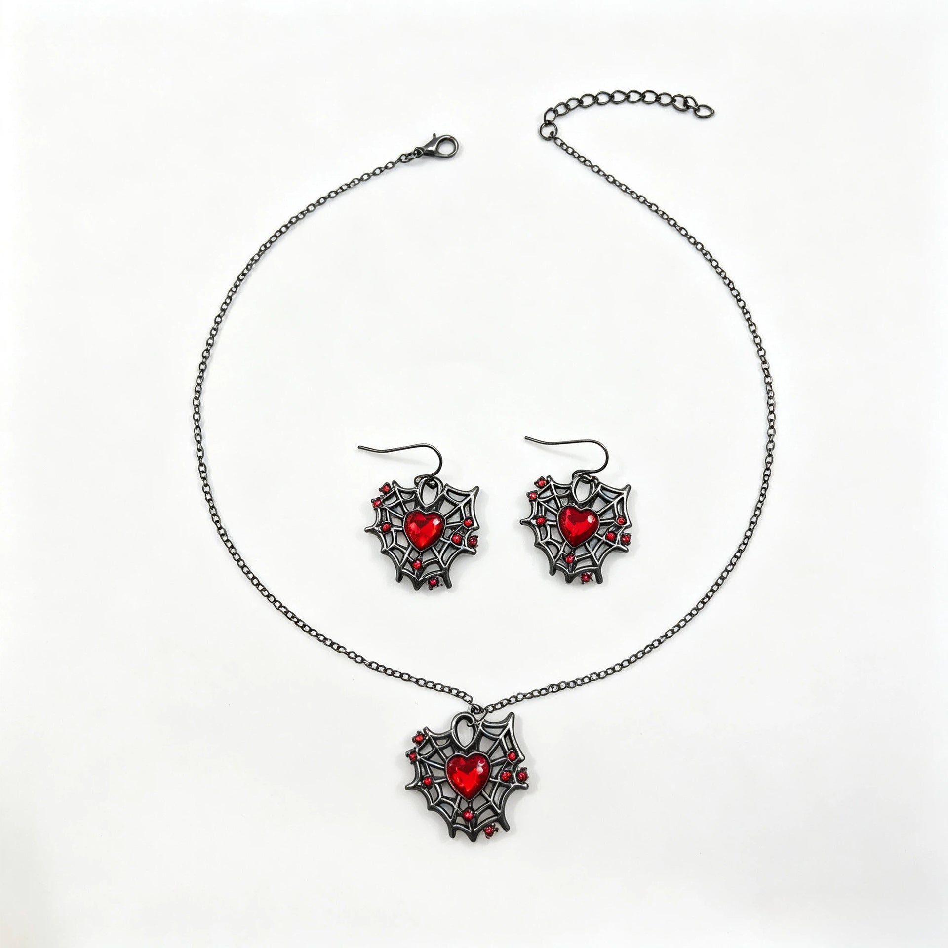 Wholesale Zinc Alloy Electroplated Gothic  Necklace Earrings Set Trendy Jewelry Accessory Gift Boutique Resale