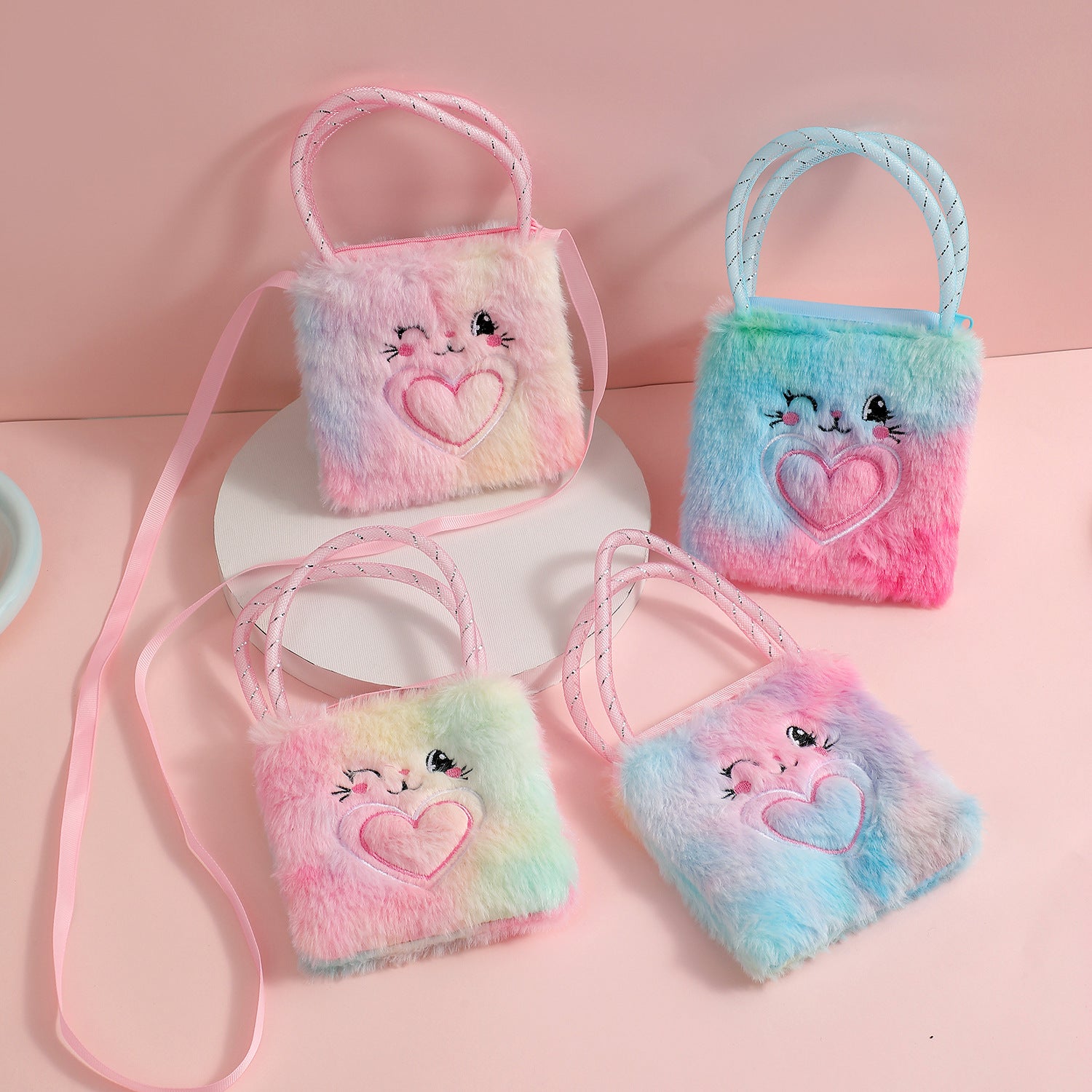 Wholesale  Love Bear Plush Small Bag Wallet