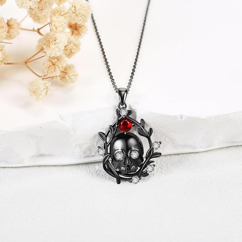 Wholesale Vine Skull Diamond Witch Retro Punk  Necklace